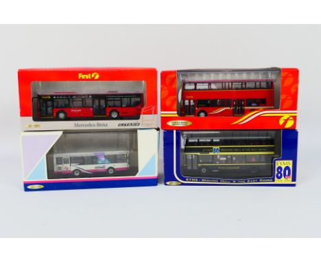 Creative Master Northcord Ltd (CMNL) - Four boxed 1:76 scale diecast model buses from CMNL. Lot consists of UKBUS 5001 Merced