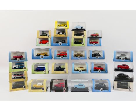 Oxford - A collection of boxed vehicles in 1:76 railway scale including VW T25 Van # 76T25004, Range Rover # 76RCL003, Bedfor