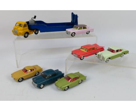 Corgi - A group of unboxed models including Volvo P1800 # 228, Chevrolet Impala # 220, Bedford Carrimore # 1100, Renault Flor