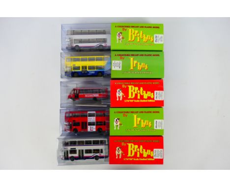 Britbus - Five boxed Limited Edition diecast 1:76 model buses from Britbus. Lot consists of Britbus R907 Volvo Olympian/Alexa