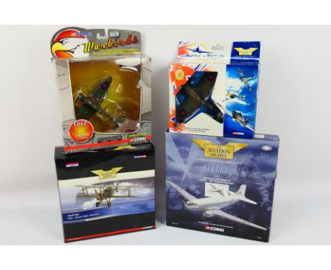 Corgi Aviation Archive - A group of four boxed Corgi Aviation Archive diecast model aircraft in various scales. Lot consists 