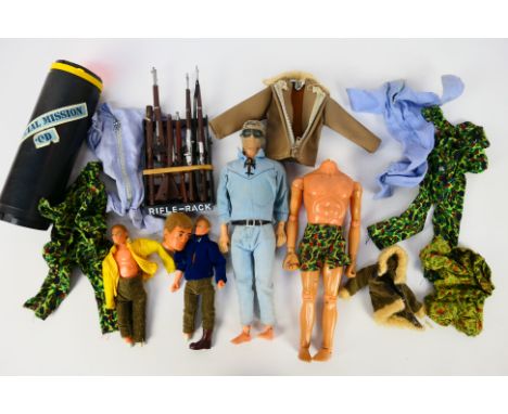 Palitoy - Action Man - Little Big Man - A group of action figures and accessories including a vintage Action Man figure with 