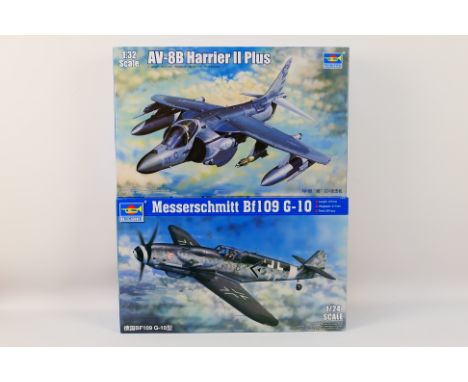 Trumpeter - Two boxed model kits comprising 1:24 scale Messerschmitt Bf109 G-10 02409 and 1:32 scale AV-8B Harrier II Plus 02