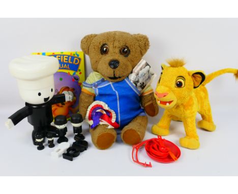 Nookie Bear - Homepride Fred - A vintage Nookie Bear with a signed photo of Roger De Courcey, a large Spillers Homepride Fred