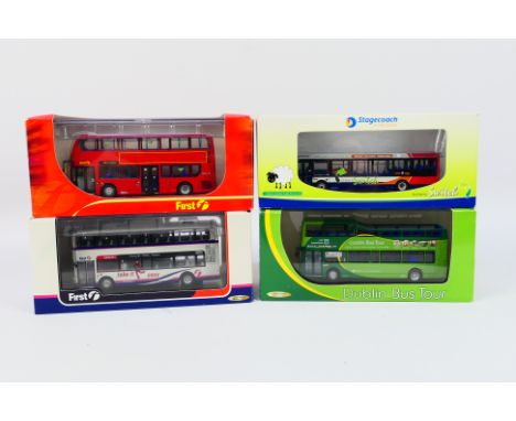 Creative Master Northcord Ltd (CMNL) - Four boxed 1:76 scale diecast model buses from CMNL. Lot consists of IEBUS 0002 Volvo 