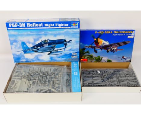 Trumpeter - Miniart - Two boxed model kits comprising Miniart P-47D-28RA Thunderbolt 1:48 scale 48022 and Trumpeter 1:32 scal