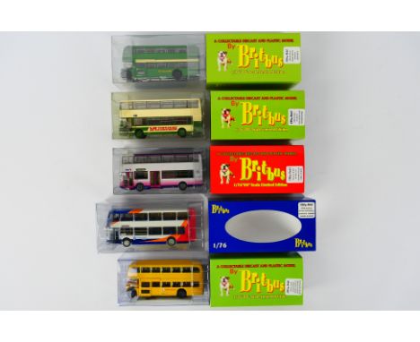 Britbus - Five boxed Limited Edition diecast 1:76 model buses from Britbus, including R832 Scania 113 Alexander R Type 'First