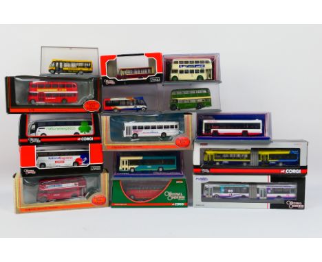 EFE - Corgi Original Omnibus - A boxed group of 15 diecast model buses in 1:76 scale. Lot includes Corgi OO OM46403B Caetano 
