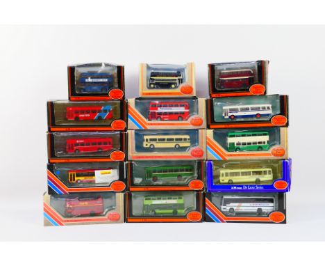 EFE - A boxed armada of 15 diecast 1:76 scale model buses from EFE. Lot includes #18008 Daimler Fleetline 'West Yorkshire Met