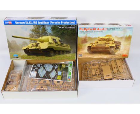 Ryefield - Hobbyboss - Two boxed 1:35 scale model kits, comprising Ryefield Pz.Kpfw.III Ausf.J RFM RM-5070 and Hobbyboss Germ