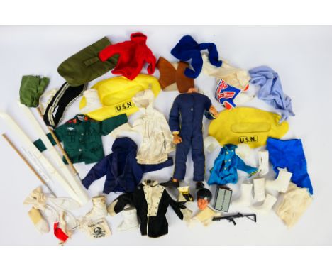 Palitoy - Action Man - A vintage talking Action Man with a detached dark flock hair head and some additional clothing and acc