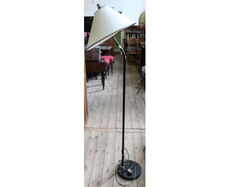 A vintage black adjustable standard lamp, this item is sold as a collectors item only and has not been subject to an electric