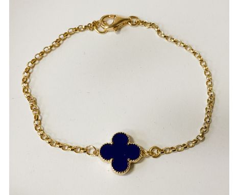 BLUE CLOVER 14CT GILT SILVER BRACELET