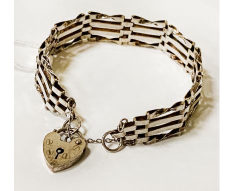 H/M SILVER 4 BAR GATE BRACELET 13.4 GRAMS