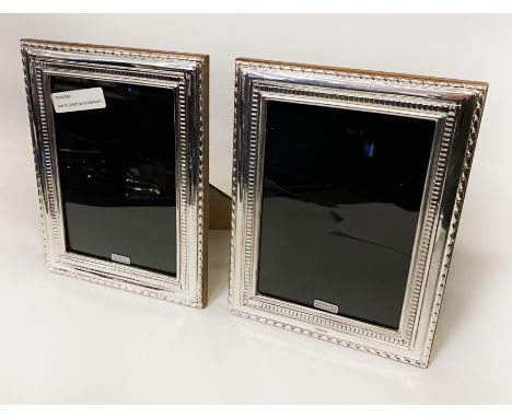 PAIR OF LARGE HM SILVER PHOTO FRAMES - 22 X 17 CMS