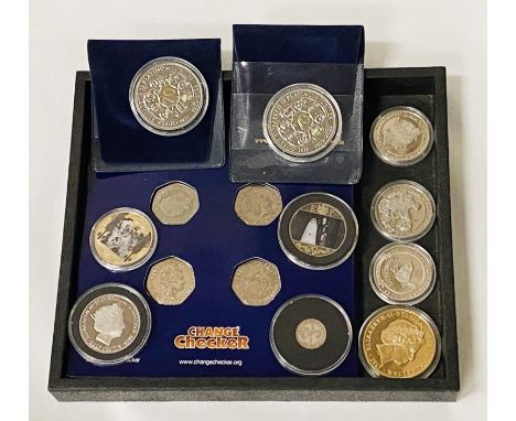 QTY OF SILVER PROOF COINS &amp; OTHERS (20)