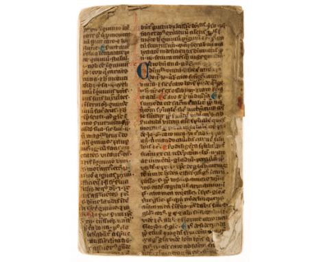 NO RESERVE Medieval manuscript, c.1300.- Genesis.- [Fickler (Johann Baptist)] [De iure magistratuum in subditos...], woodcut 