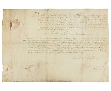 Churchill (John, first Duke of Marlborough, army officer and politician, 1650-1722) Commission appointing Jacob du Corbeck to
