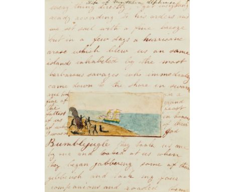 NO RESERVE Children's.- The life and adventures of Montalva Alphonso Junior, manuscript, 38pp. excluding blanks, 8 watercolou