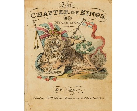 Collins [(John)] The Chapter of Kings, first edition, 38 engraved hand-coloured plates, a few with small chips at inner margi