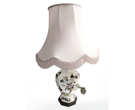 A Masons table lamp with shade