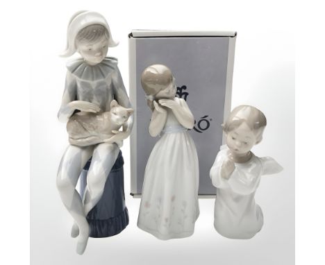 A Lladro figure 'My Sweet Princess', No. 6973, with original box, together with a further Lladro angel, No. 4538, and a Nao f