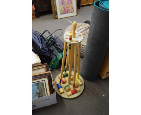 Croquet set and stand