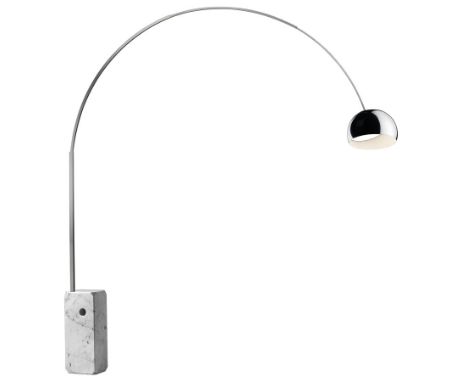 Achille and Pier Giacomo Castiglioni - Flos chromed LED floor lamp on marble base, H244cm (overall) Condition Report This lam