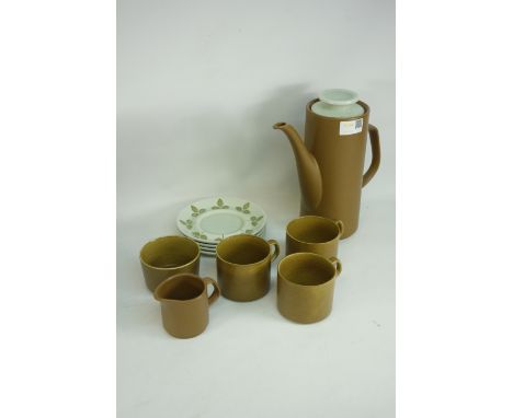 Maidstone six piece coffee set, signed verso 'J & G Meakin' Condition Report Click here for further images, condition, auctio