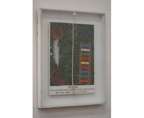 'Earth Water Air Fire Sight Hearing' Museum Boymans-van Beuningen, Rotterdam 24 Nov 1973 6 Jan 1974, screen print collage, Jo
