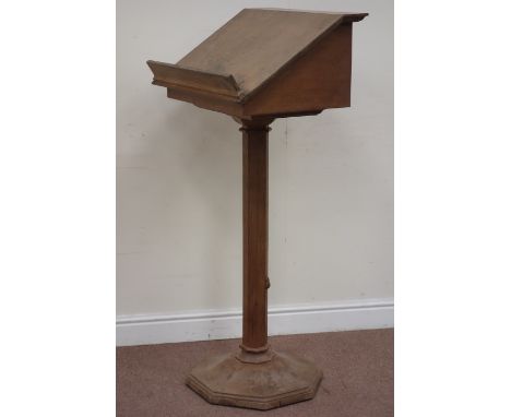 Yorkshire oak - 'Mouseman' lectern raised on octagonal column and base, H128cm, W61cm  Condition Report Click here for furthe