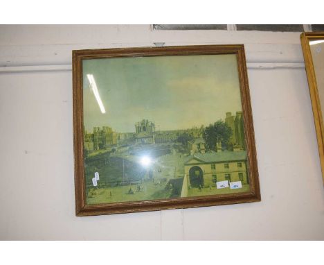 Coloured print of a cityscape