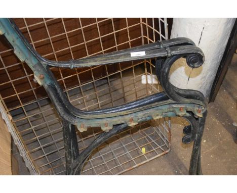 Pair of cast iron bench ends