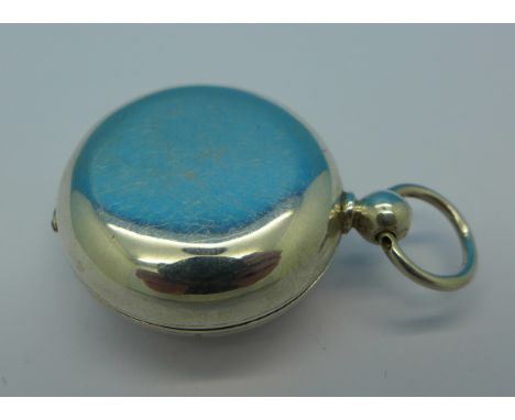 A Victorian silver sovereign case, no button