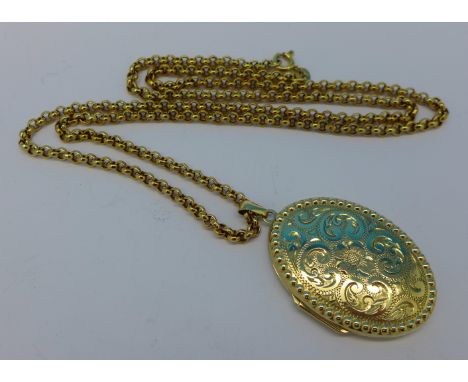 A 9ct gold locket and chain, weight 14.3g