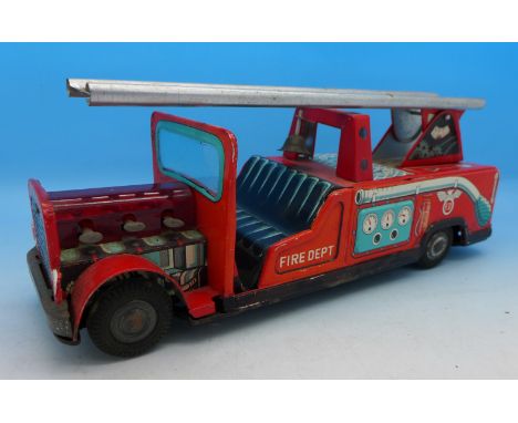 An Old Timer Ladder Mobile with sparking, boxed, made in Japan, TN