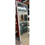 A full length wall mirror with cream painted frame 91cm wide x 203.5cm long x 3.