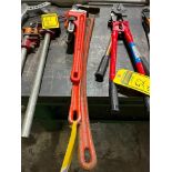 (3) Ridgid Pipe Wrenches; (1) 8", (1) 24", (1) 36"