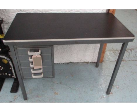 DESK, mid 20th century style of compact proportions with five short drawers below to one side, 96cm W x 74cm H x 51cm D. (wit