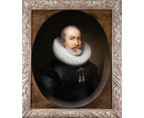 Cornelius Johnson (English, 1593-1661) Portrait of Henry Cary, 1st Viscount Falkland, Lord Deputy of Ireland&nbsp; Oil on pan