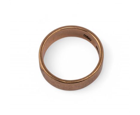 A 9 carat gold wedding band, hallmarked  Ring size: P Weight: 6.38 grams  To be sold without reserve