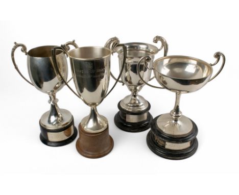Four silver sailing trophies&nbsp;of Greek and Côte d'Azur interest One inscribed 'Coupe du Cap Bénat / Offerte par Mr &amp; 