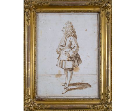 Pier Leone Ghezzi (Italian, 1674-1755) Caricature of a gentleman in profile Pen and ink with faint black chalk Signed 'Pietro