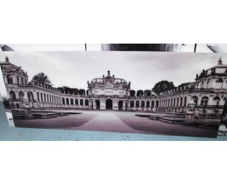 20TH CENTURY PHOTO PRINT, of a stately home on acrylic, 180cm x 70cm.