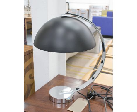 THE LONDON DESK LAMP, by BTC with black metal shade on a chromed metal base, 43cm H.