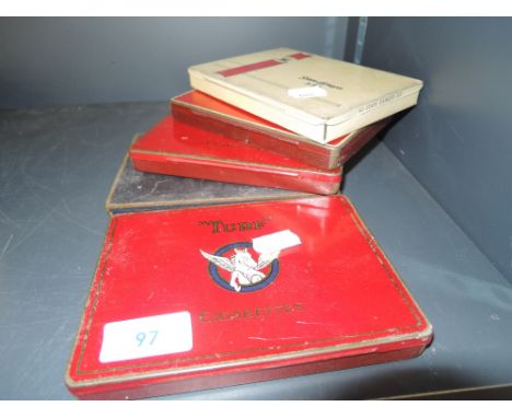 A selection of vintage cigarette tins