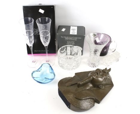 Large Lot Assorted Glassware, Including Waterford Water Glasses