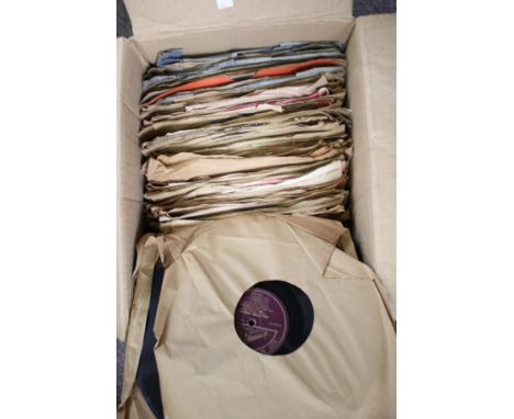 A collection of 78 RPM 10" records. Including Decca, His Master's Voice, etc. some in the original sleeves