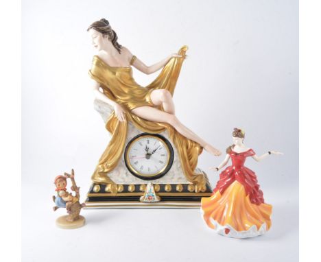 Capodimonte Clock, 39cm, Royal Doulton figurines, Petite of the Year 1010, Belle, HN5401, Pretty Ladies, Elaine, HN4718, Goeb