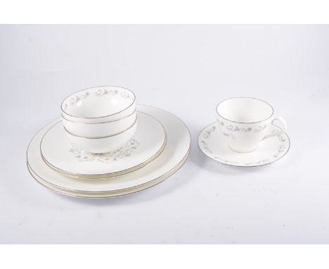 Royal Worcester, 'Bridal Lace' pattern tea and dinner ware. (Small quantity)